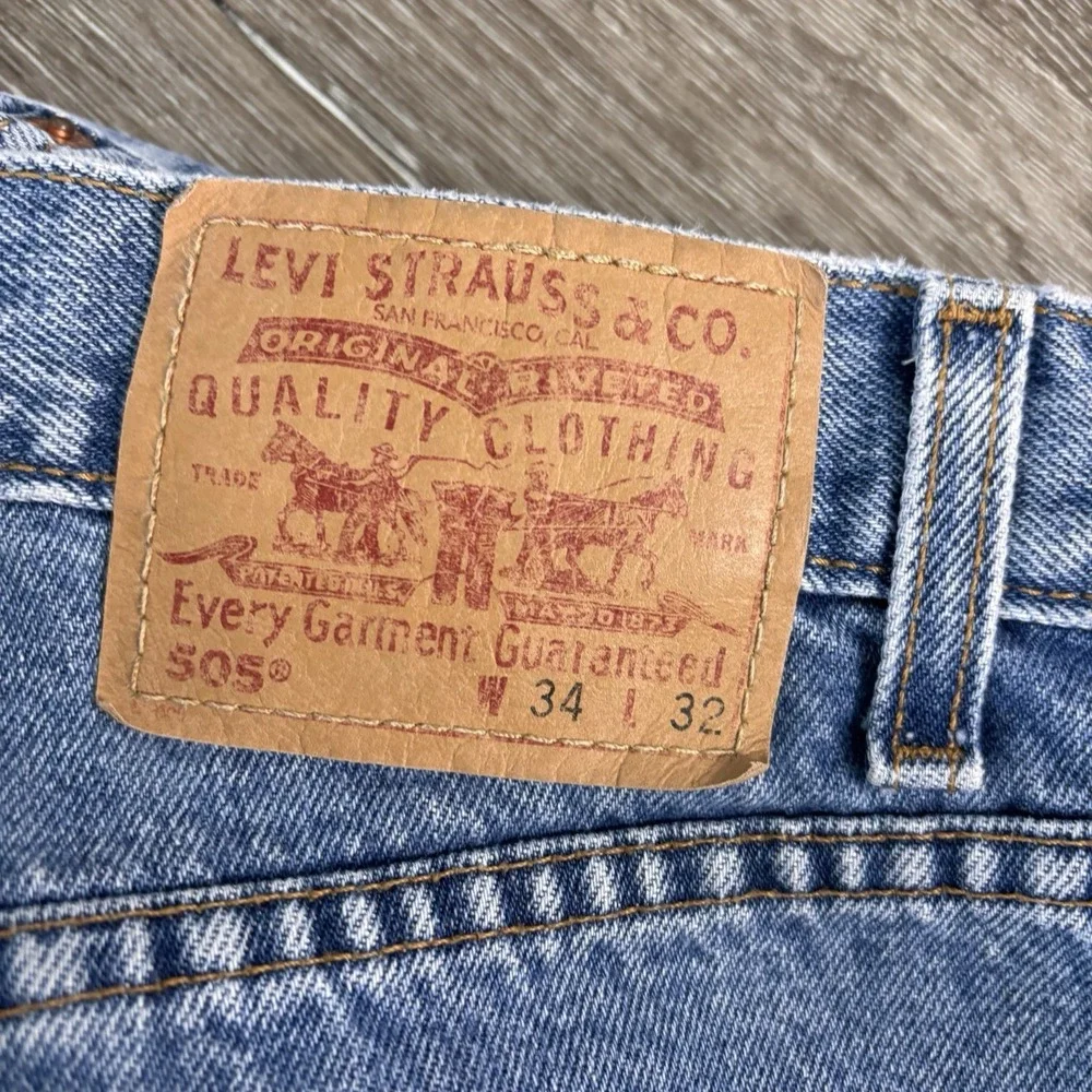 Levis 505 Vintage 2001 Regular Fit Jeans Mens 34x32Blue Denim Y2K Cotton‎